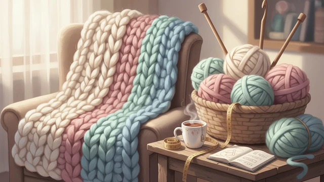 Сколько пряжи нужно на плед крупной вязки: считаем быстро и без сюрпризов