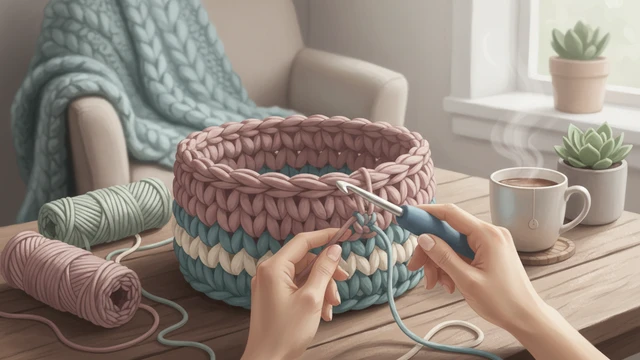 Корзина крючком из паракорда: прочная как броня и без боли в кистях