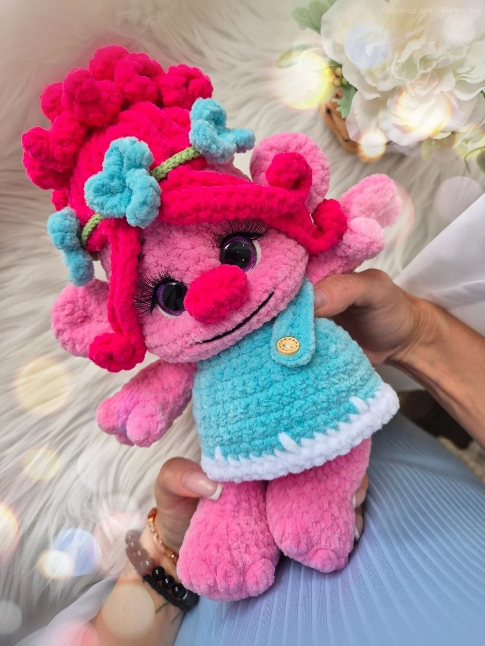 Бирюзовая Троллинка Розочка 🌸