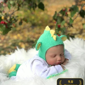 Мятный Дино-чепчик 🦕