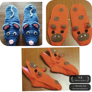 Весёлые тапки-зверята 🐭